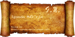 Igonda Mária névjegykártya