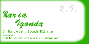 maria igonda business card